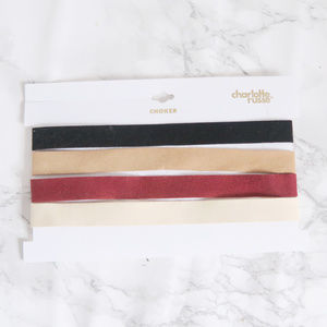 NWT Choker Set Necklace Set  4 Suede Chokers - Multiple Colors